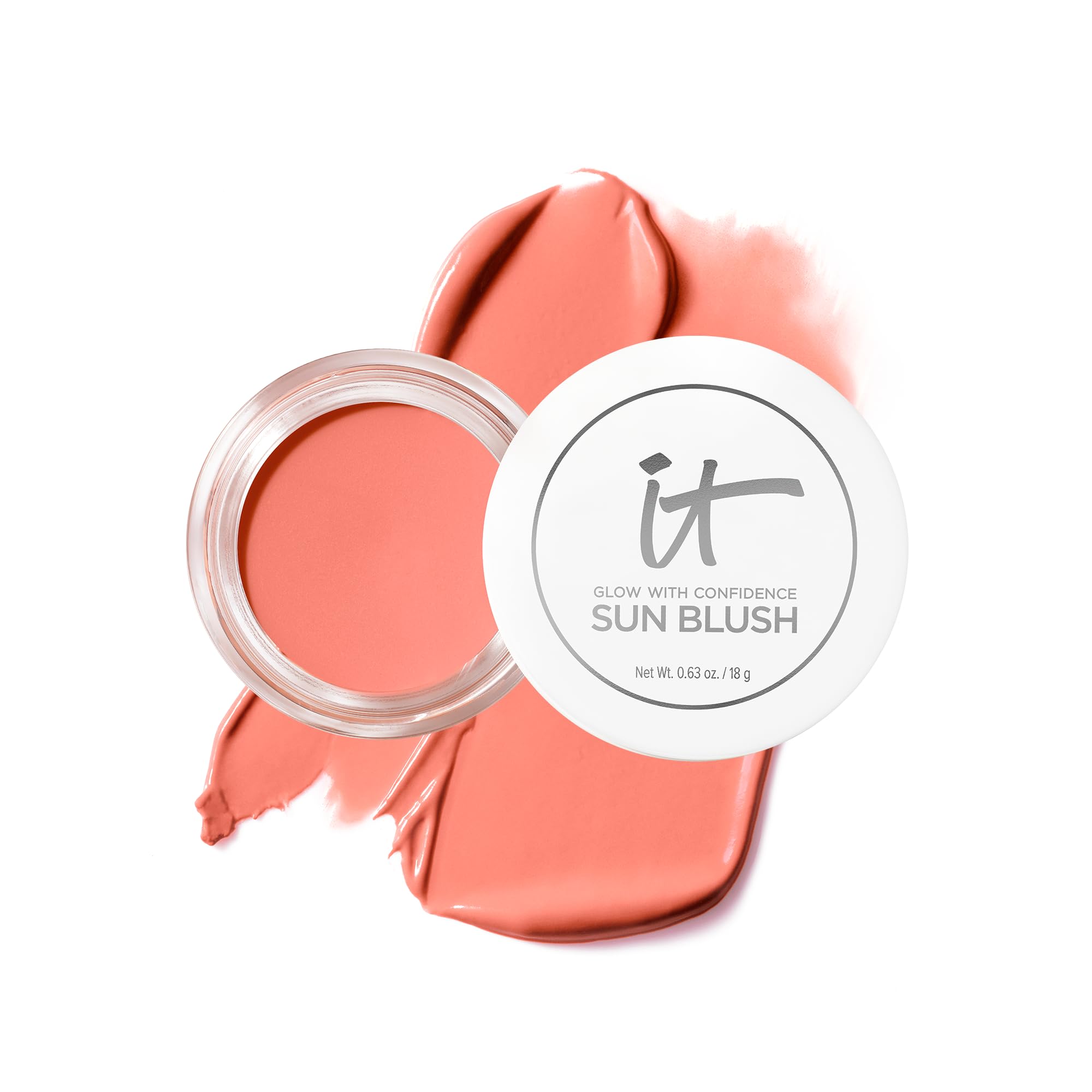 IT Cosmetics Glow with Confidence Sun Cream Blush - Blendable & Buildable Blush + Bronzer for Natural Sun-Kissed Glow - 24HR Hydration with Hyaluronic Acid, Peptides & Vitamin E - 0.63 oz - Perfect for Everyday Wear & Special Occasions