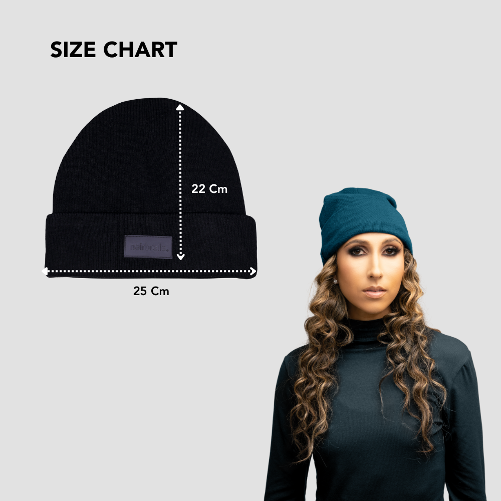 Hairbrella Classic Satin Lined Waterproof Beanie Hat for Women - Winter Warm Hat with UV Protection for Outdoor Activities