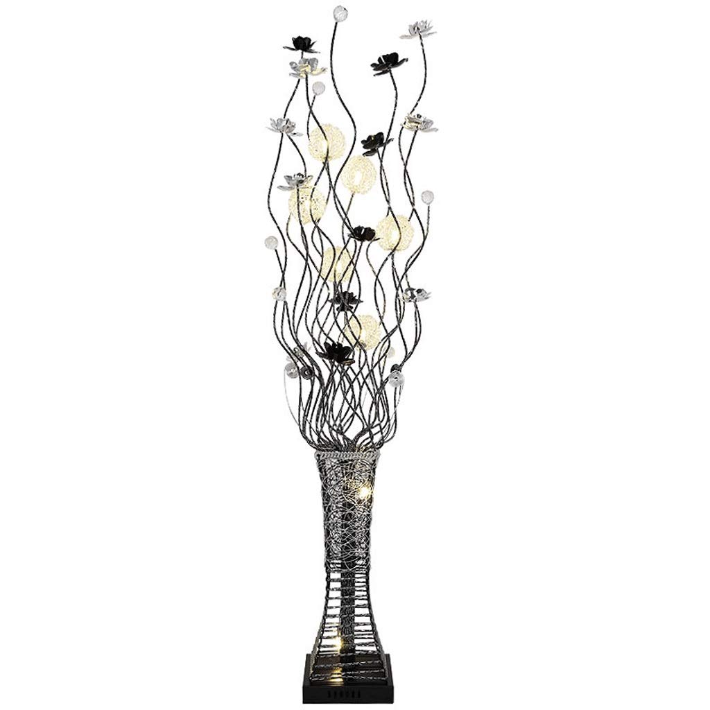 Handmade Aluminum Wire Floor Lamp - Modern LED Vase Floor Light for Living Room, Bedroom, or Office Decor (Black, 150x20x20cm) - Stylish Home Lighting for Ambiance & Relaxation
