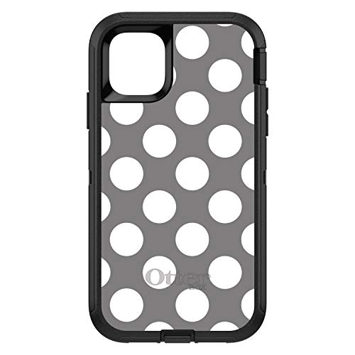 White & Grey Polka Dots On Black Case