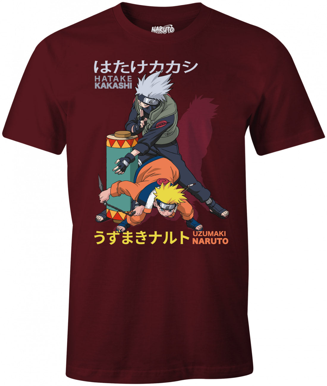 Naruto Kakashi Burgundy T-Shirt - Anime Cosplay Casual Wear for Fans & Collectors | Perfect for Conventions, Cosplay, and Everyday Fashion