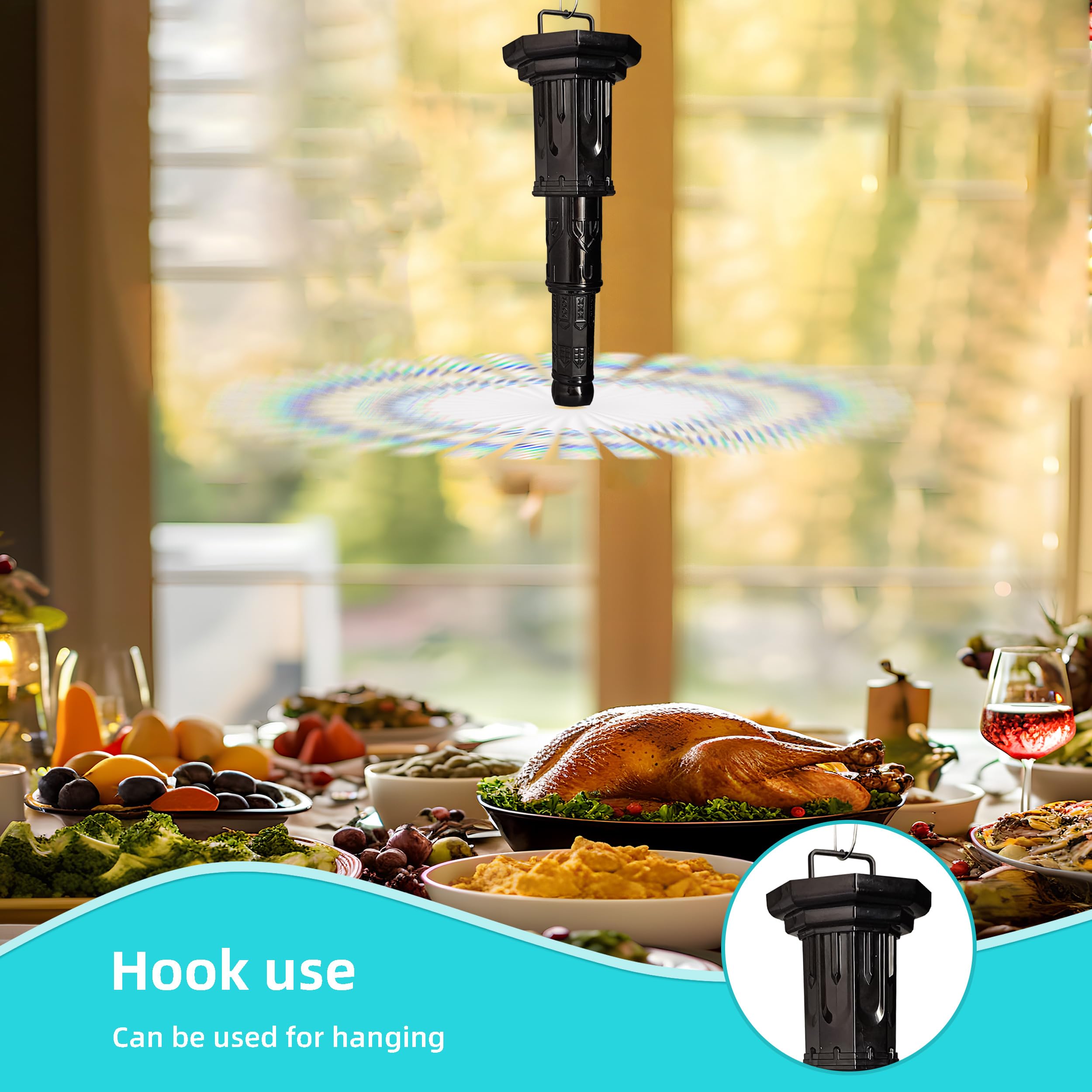 4-Pack Portable Food Fan for Indoor & Outdoor Use - Mini Cooling Fan for Restaurants, Parties, Picnics, BBQs, and Camping (Black) - Keep Food Fresh at Home, Dining, and Outdoor Events