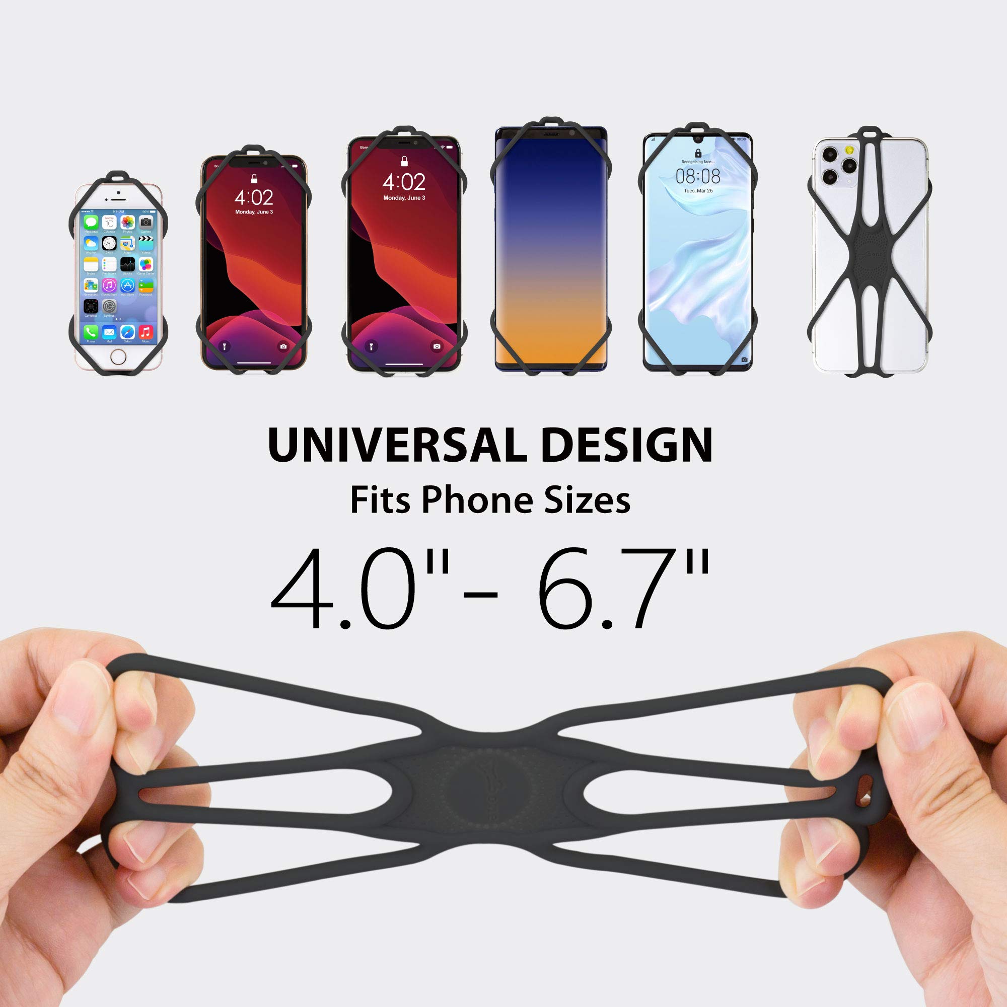 Adjustable Silicone Phone Lanyard - Universal Crossbody Phone Strap for iPhone, Samsung & Most Smartphones | Hands-Free Shoulder Holder for Running, Travel & Outdoor Activities (Black)