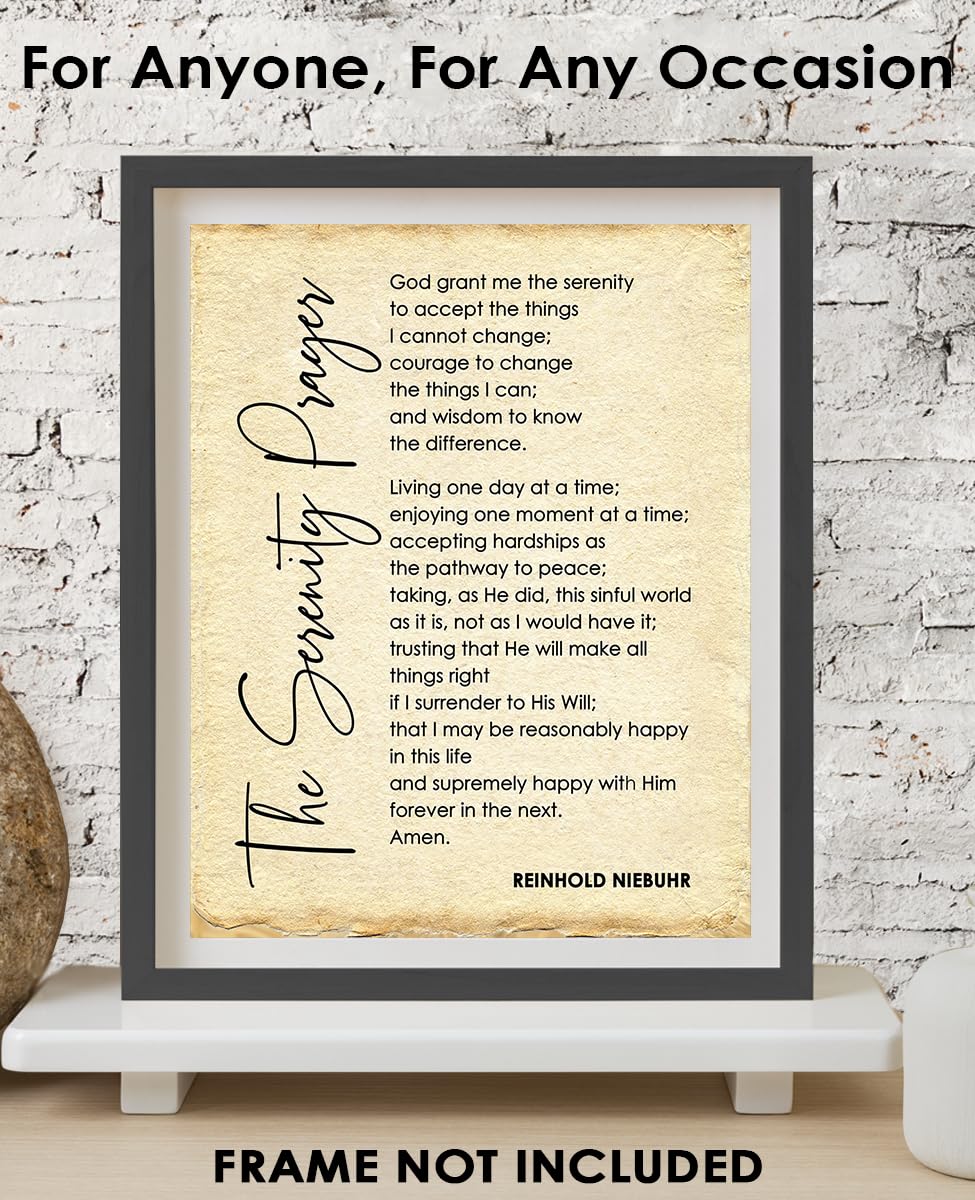 Serenity Prayer Wall Art - Inspirational Bible Verses for Home & Office Decor