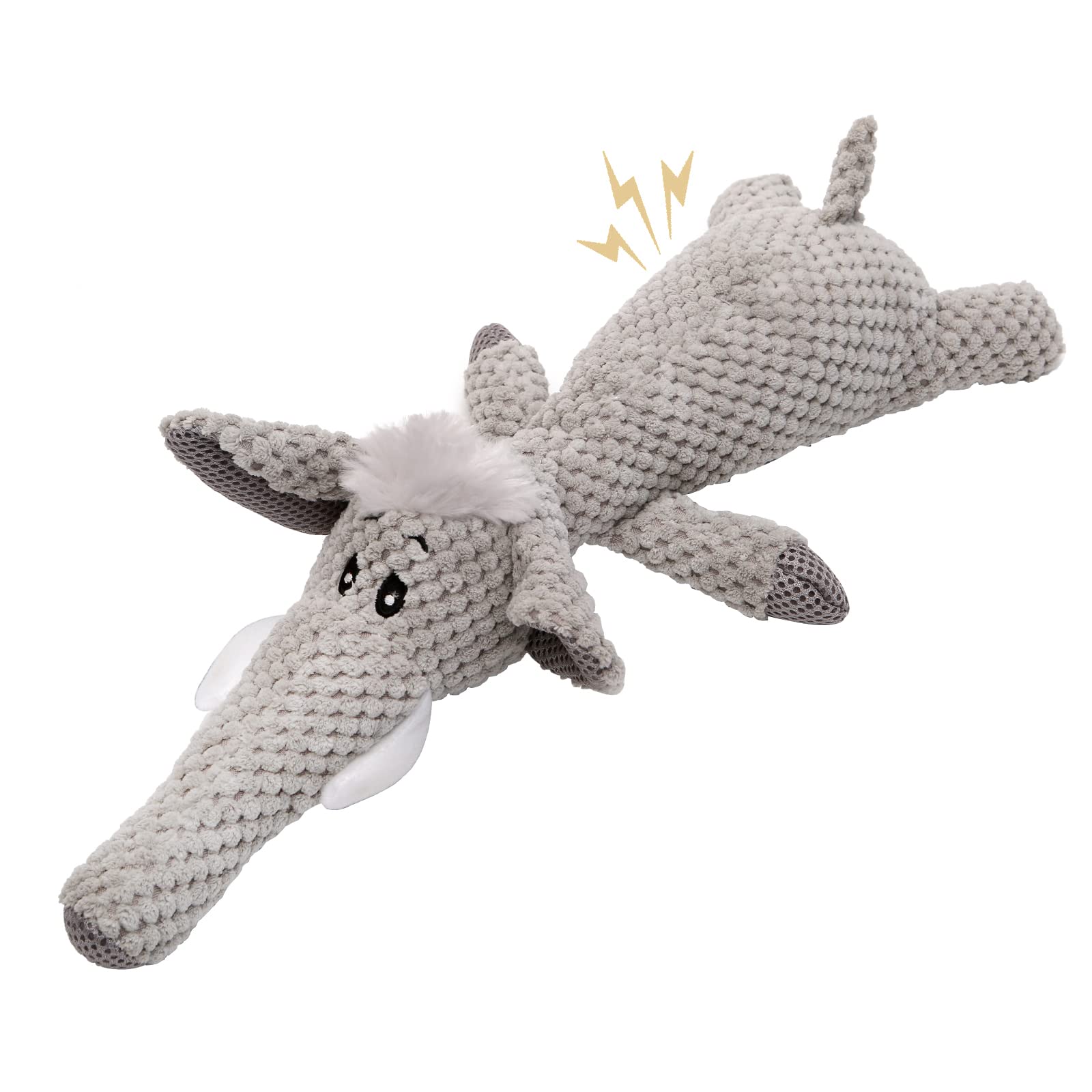 **Vitalili Durable Elephant Plush Dog Toy with Squeaker & Rope Legs - Chew-Proof Puppy Toy for Small & Medium Dogs - Perfect for Playtime, Training & Cuddling**