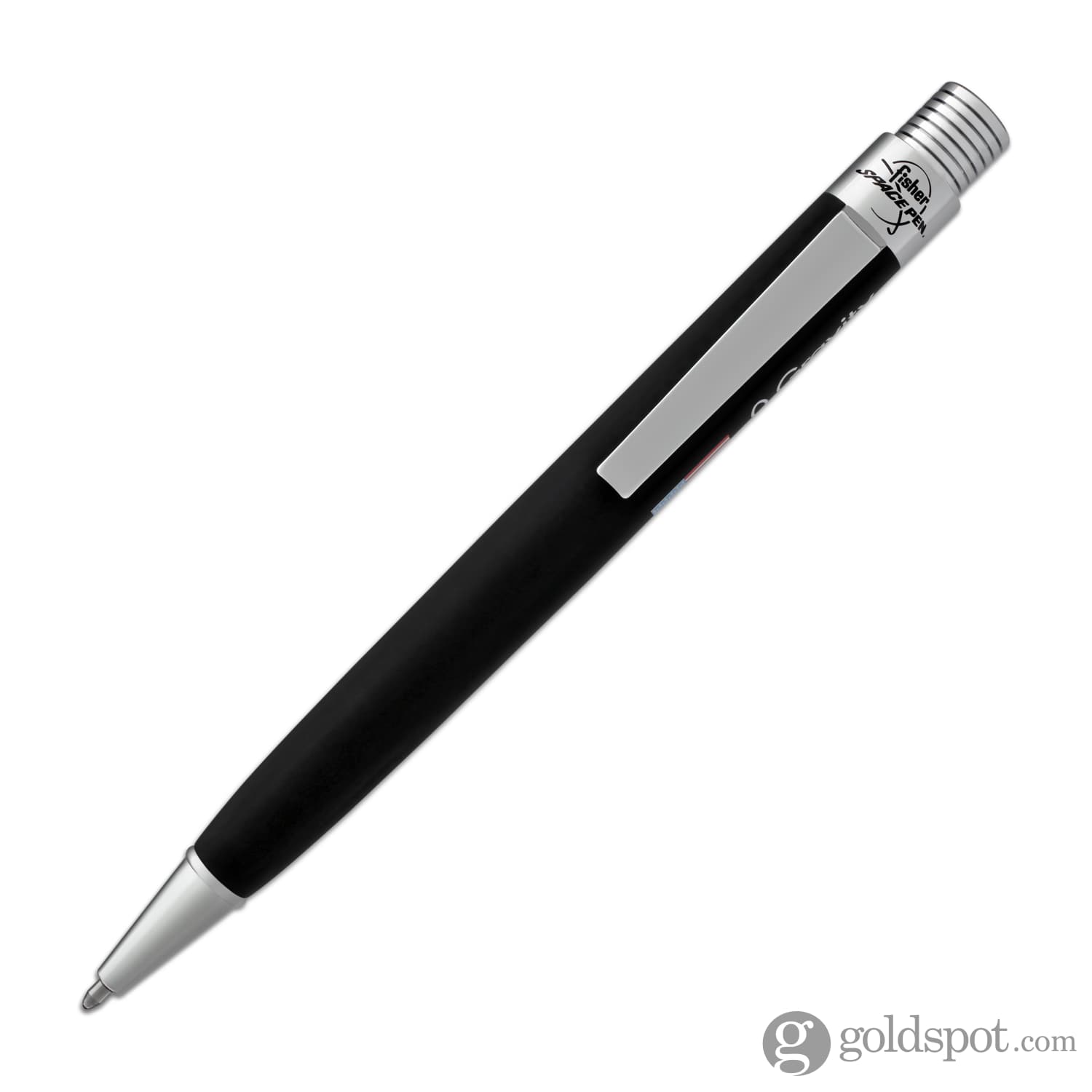 Fisher Space Zero Gravity Ballpoint Pen - American Flag Design, Black Rubber Grip for Smooth Writing - Perfect for Office, School, Gifts & Space Enthusiasts