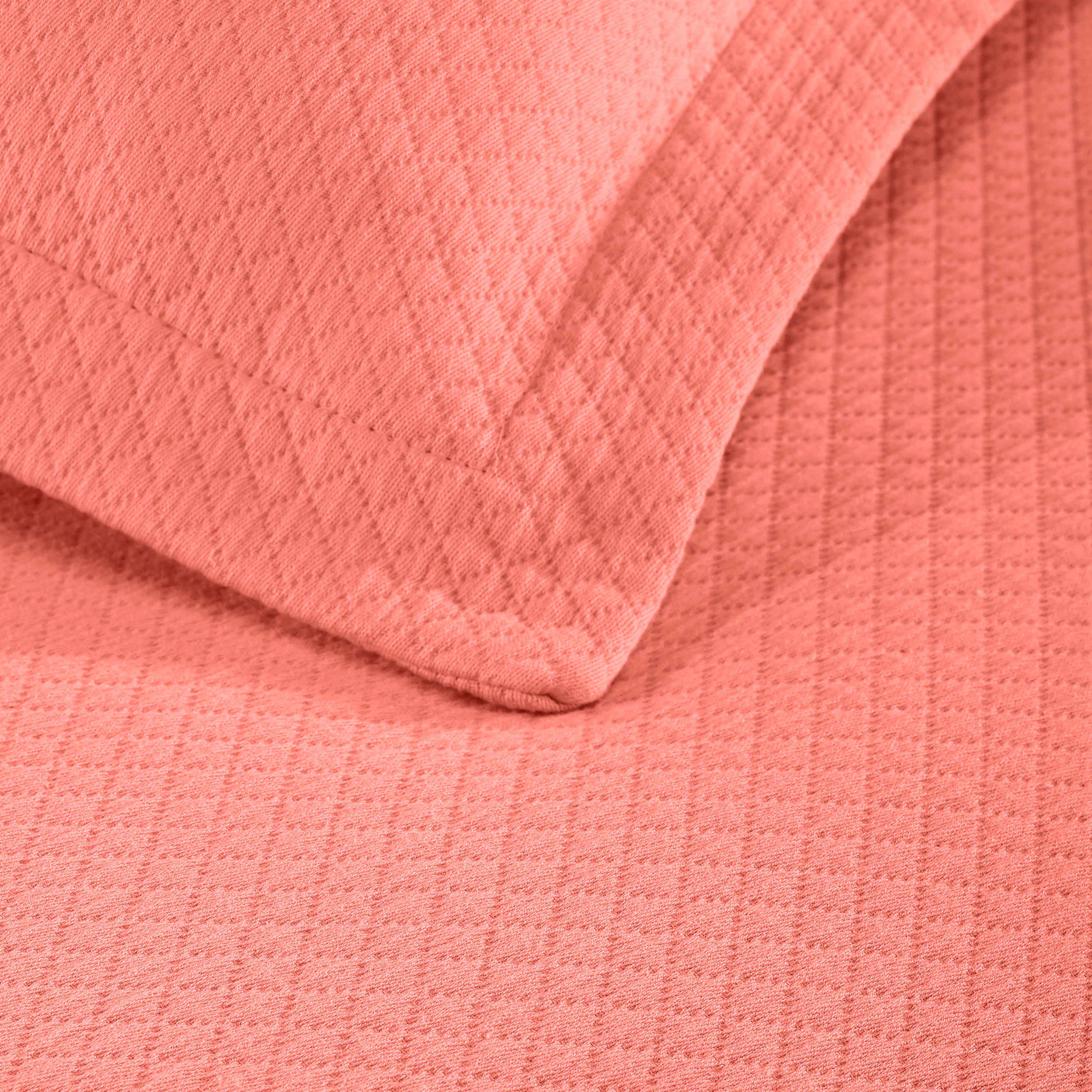 Luxury Jacquard Matelassé Cotton Diamond Solitaire Bedspread Set - Queen Size Bedding Coverlet for Master Bedroom, Guest Room & Hotel Decor