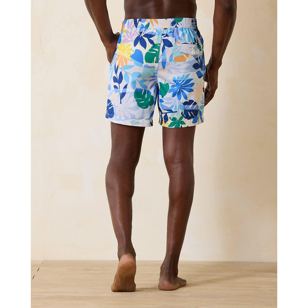 Tommy Bahama Men's 6 Inch Rialto Luau Oasis Swim Trunks - Light Sky Blue Quick-Dry Beach Shorts for Swimming, Vacation & Summer Outdoor Activities