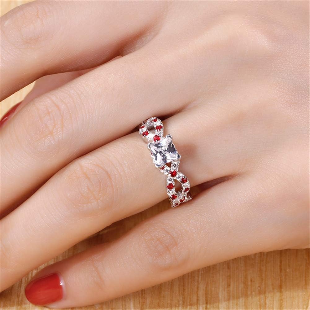 Jeulia 2.5 Carat Princess Cut Wedding Band Ring for Women - 925 Sterling Silver Twisted Eternity Ring with Birthstone - Engagement, Promise & Anniversary Ring - Jewelry Gift Box Included - Perfect for Proposals, Weddings & Special Occasions