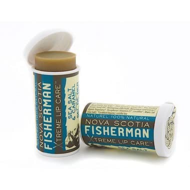 Nova Scotia Fisherman Sea Salt & Caramel Lip Balm - Moisturizing & Nourishing for Dry, Chapped Lips - Perfect for Outdoor Activities, Hiking, and Winter Care