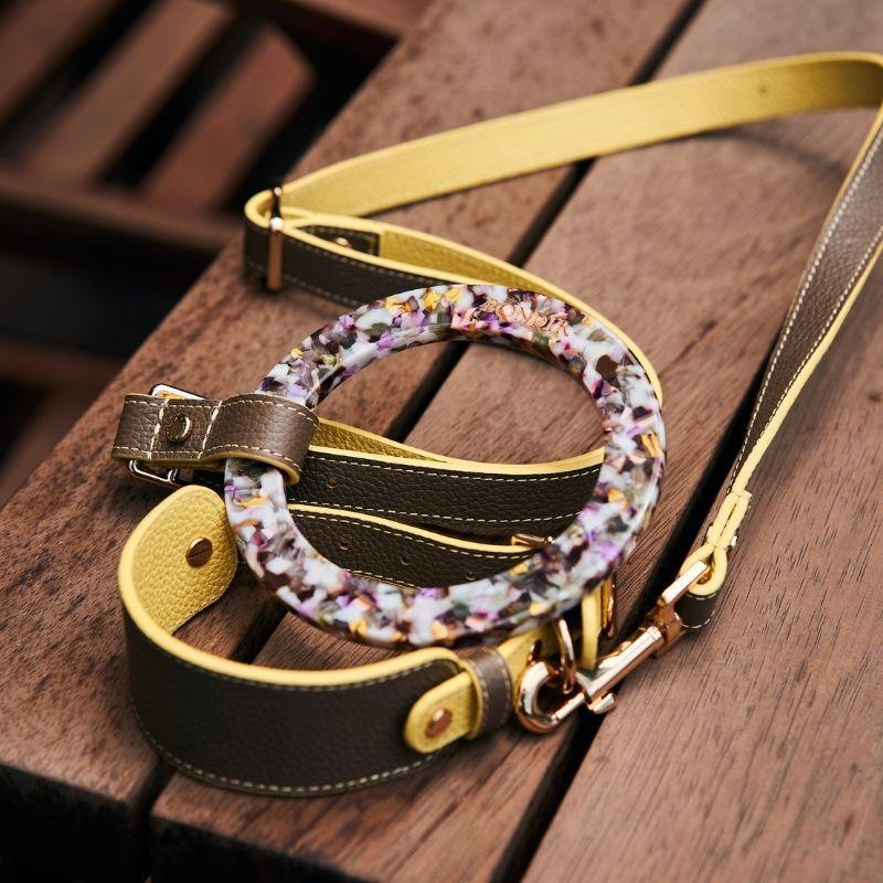 Premium Rosy Leather Dog Leash - Durable & Stylish for Small to Large Dogs - Perfect for Walking, Training & Outdoor Adventures