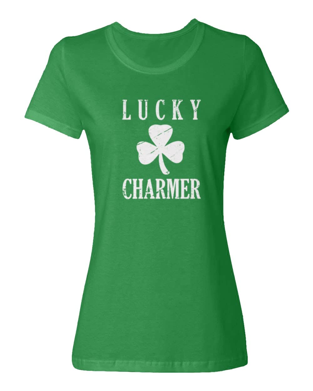 Lucky Clover Leaf St. Patrick's Day Irish Women's Crewneck T-Shirt | Shamrock Apparel for St. Paddy's Day Celebrations & Irish Pride