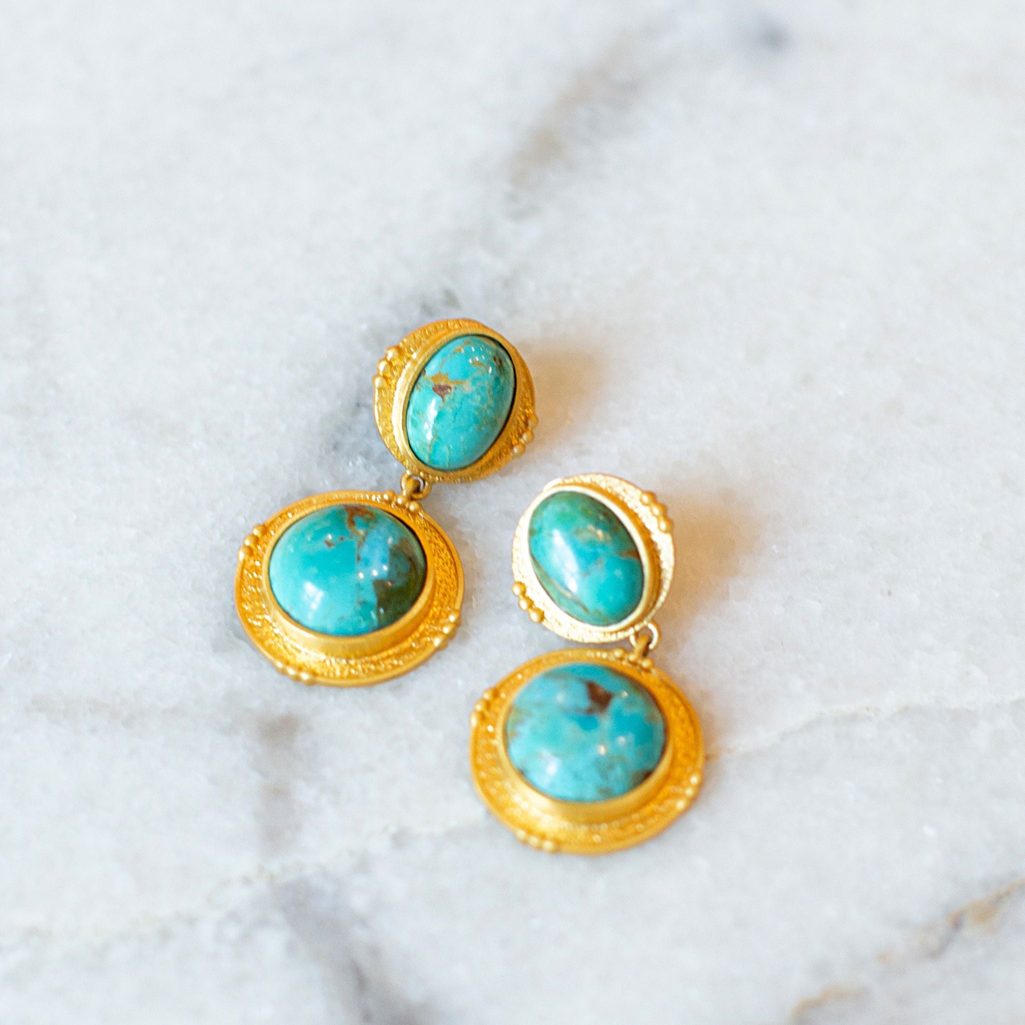 Turquoise Island Hopping Drop Earrings - Boho Beach Jewelry for Summer Vacations & Tropical Getaways