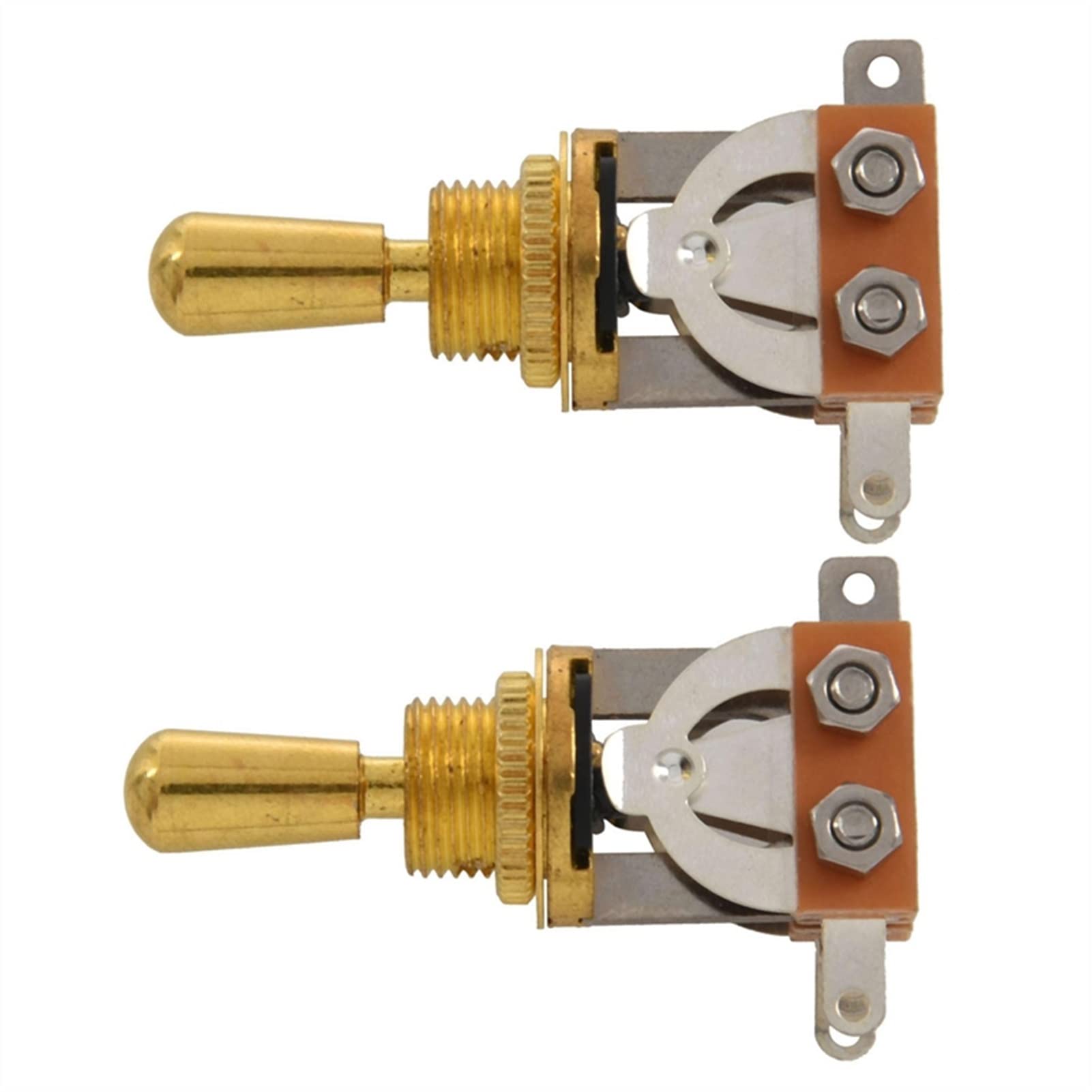 2X Gold Electric Guitar 3-Way Toggle Switch Pickup Selector with Brass Tip Knob - Professional Guitar Accessories for Gibson, Fender & Les Paul - Perfect for Stage Performances & Studio Recording