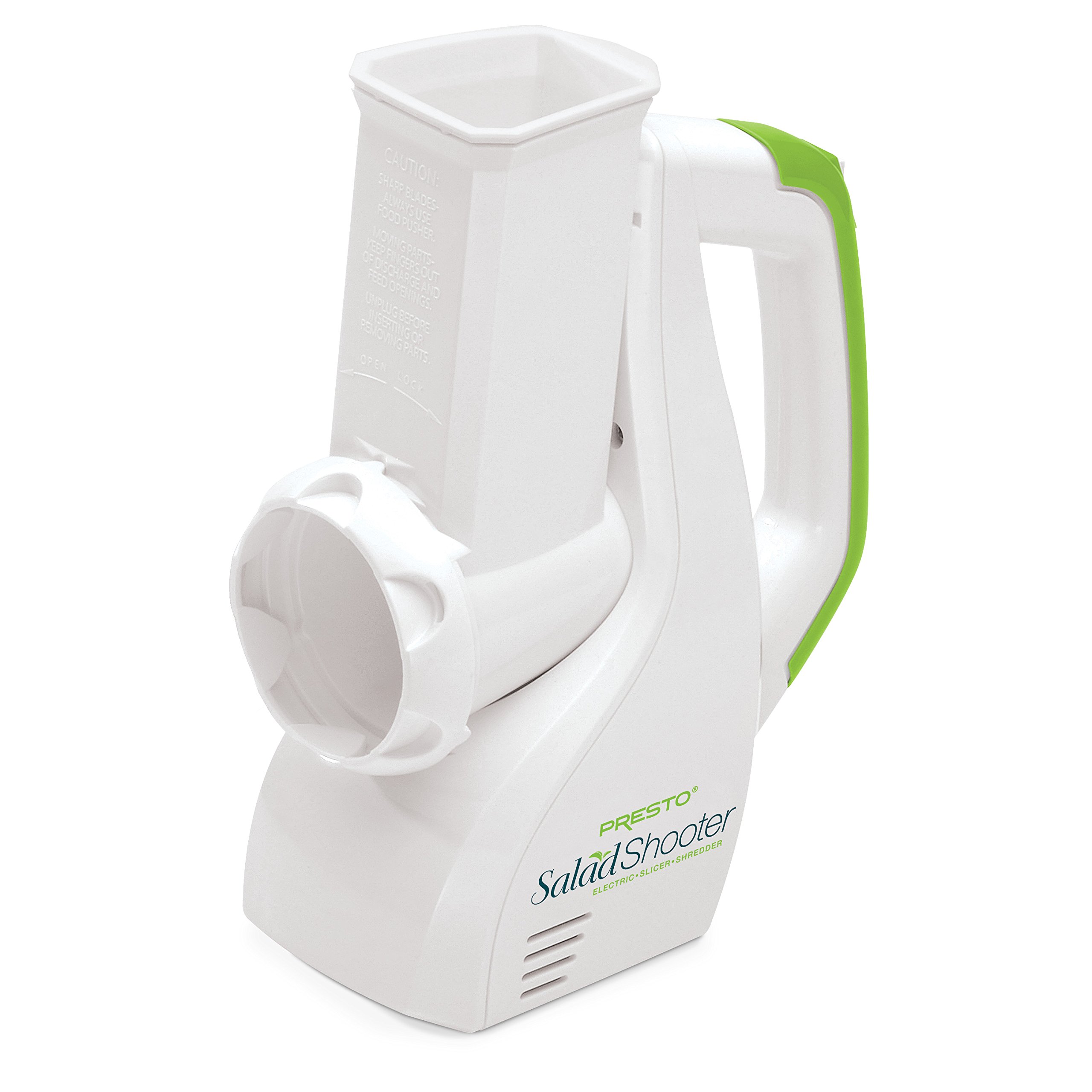 Presto Salad Shooter Electric Slicer and Shredder - White | Quick Vegetable & Cheese Slicer for Salads, Sandwiches, and Meal Prep | Compact Kitchen Appliance for Healthy Cooking