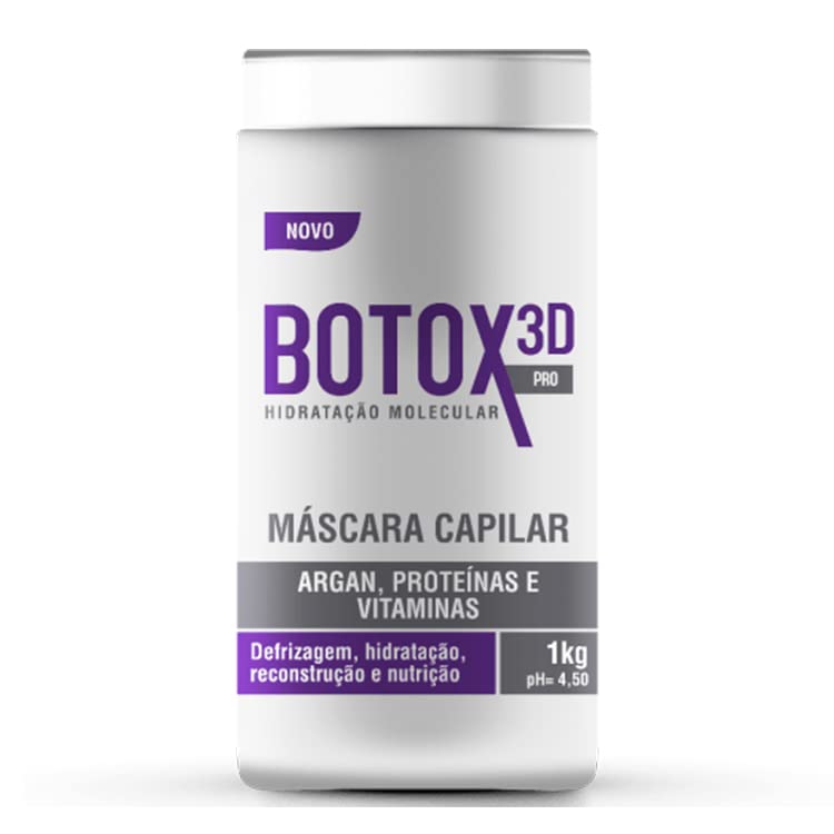 NS3 Brasil Cosmetics Botox 3D Pro Hair Mask Treatment 35.3oz - Deep Conditioning for Frizz Control, Volume Reduction & Extreme Shine | Purple Hair Botox Mask for Smooth, Wavy Hair | Perfect for Damaged, Dry or Chemically Treated Hair at Home Salon Treatments