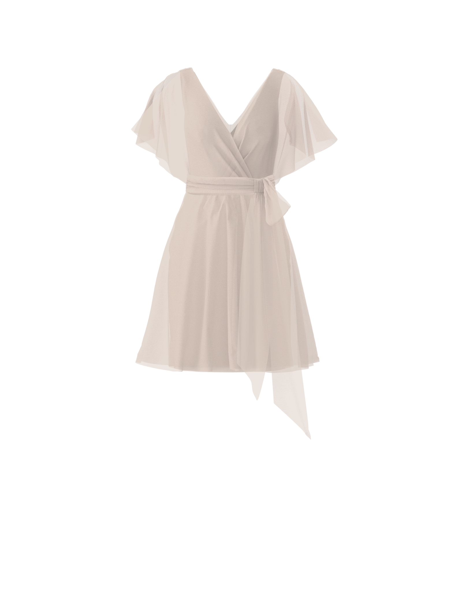Elegant Ava Bodice with Carla Skirt & Sash Belt in Fawn - Perfect for Weddings, Prom & Formal Events