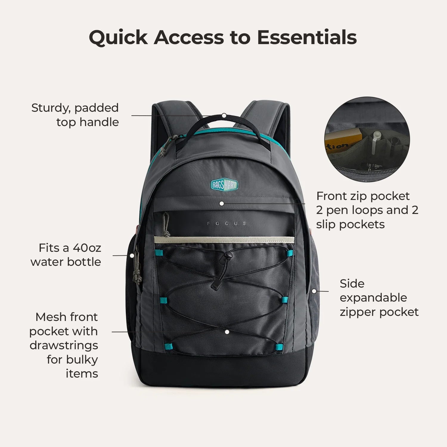 15.6 Inch Laptop Backpack for Men & Women - Waterproof Travel Backpack with USB Charging Port - Perfect for Work, School, and Business Trips
