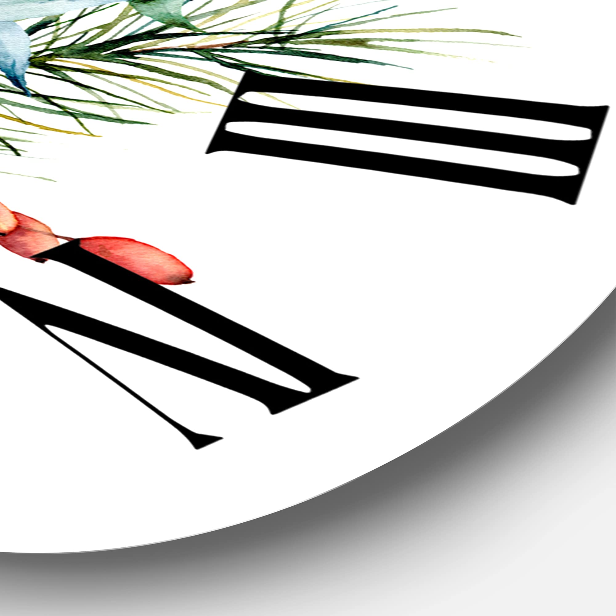 DesignQ Red Suede Heel Shoe Wall Clock with Christmas Floral Decor - Large Traditional Wall Clock for Home, Office & Living Room Decor - Perfect for Christmas Gifts, Housewarming & Interior Design