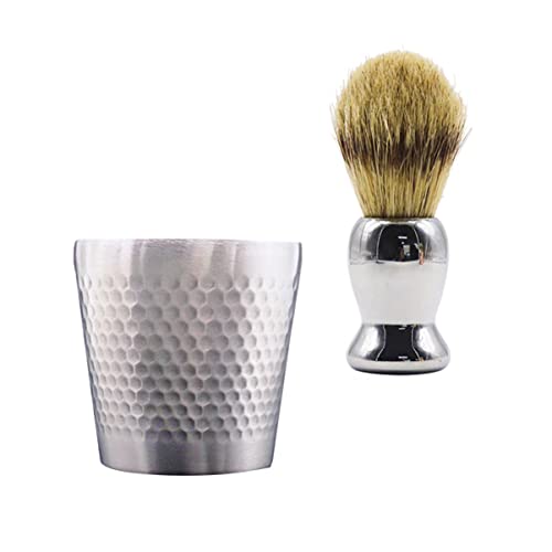 Beaupretty Men's Shaving Soap Bowl with Beard Brush - Premium Barber Shaving Kit for Men - Perfect for Beard Wash, Shaving Cream & Grooming at Home or Salon