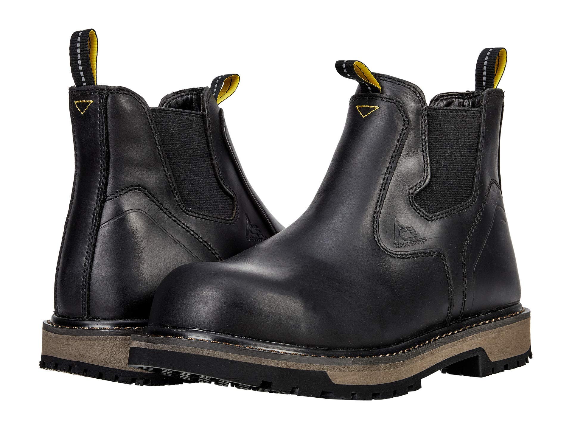 ACE Firebrand Men's Composite Toe (CT) Work Boots - Slip & Water Resistant Safety Shoes - Black Size 8 - Ideal for Construction, Warehouse & Industrial Work