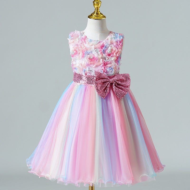 Elegant Baby Girls Floral Tulle Puffy Dress - Toddler Little Girl Party Dress for Birthday, Photo Shoot & Special Occasions