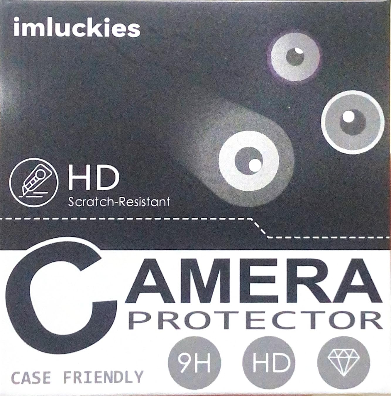 imluckies iPhone 15 & iPhone 15 Plus Camera Lens Protector - HD Clear Aluminum Alloy Ring with 9H Tempered Glass | Glitter Black Back Screen Protection Film | Perfect for Travel, Photography & Daily Use