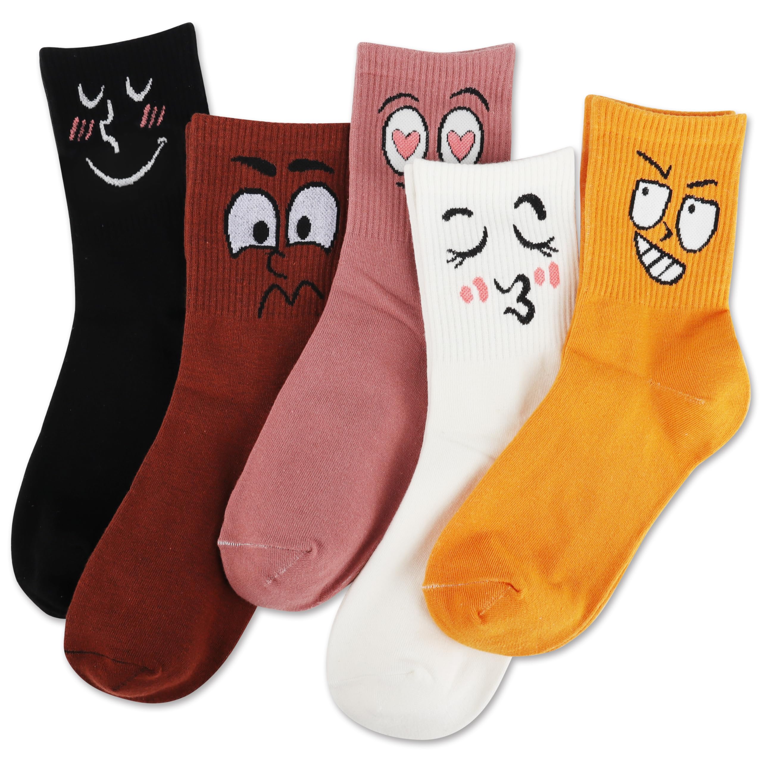 Funny Cute Socks for Women - 5 Pairs Pack - Unique Gift Idea for Her - Perfect for Casual Wear, Gifts & Special Occasions