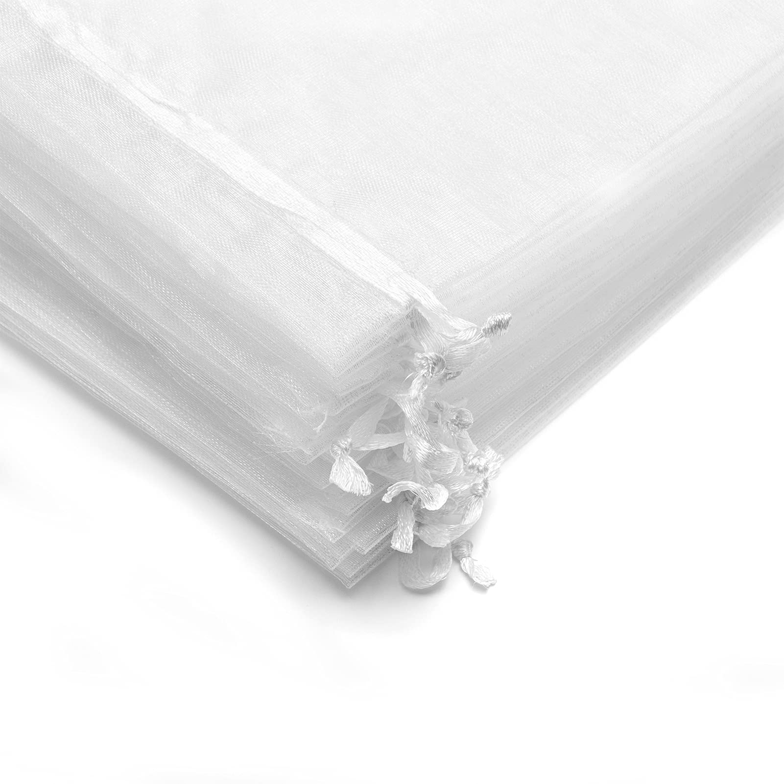 50 Pcs 6x9 Inches White Organza Drawstring Gift Bags for Wedding Favors, Party Decorations, Baby Showers & Bridal Events - Perfect for Candy, Jewelry & Small Gifts