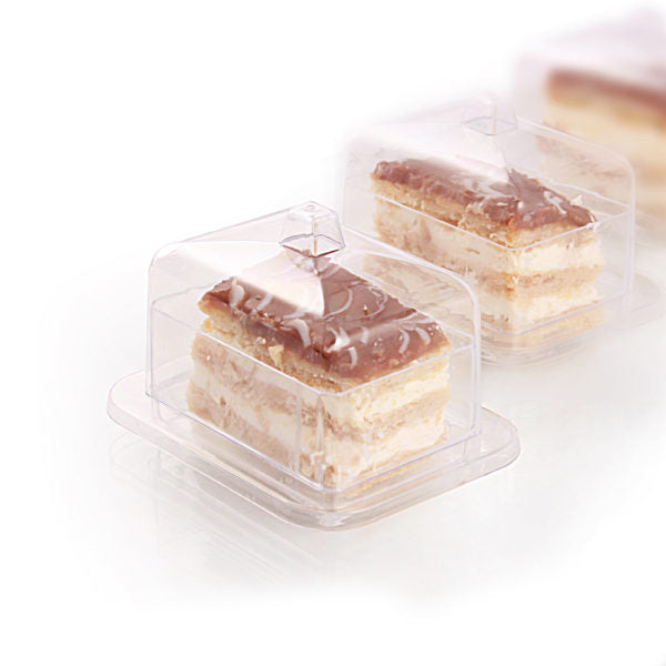 2.75 x 3.5 Inch Clear Plastic Plates with Lids - 6 Pack - Perfect for Party Snacks, Picnics, and Food Storage