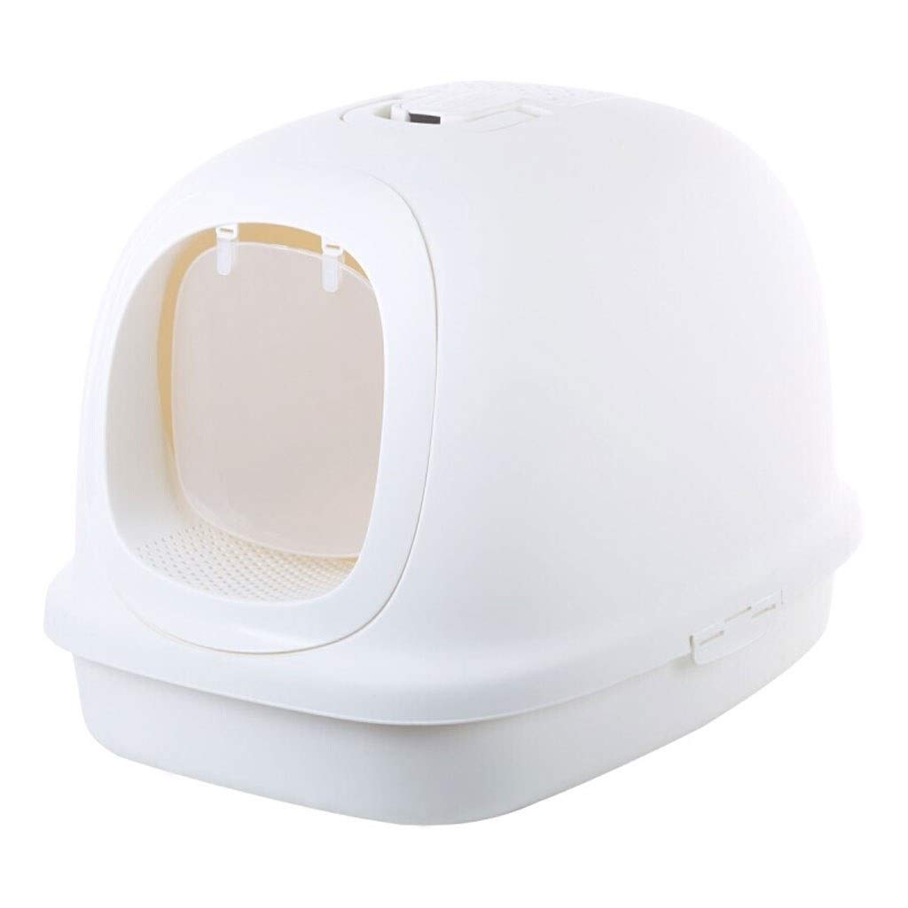 IAOHUO Large Cat Litter Box - Creative Pet Toilet with Odor Control, Multi-Color Options (White) - Perfect for Indoor Cats, Small Spaces & Multi-Cat Households