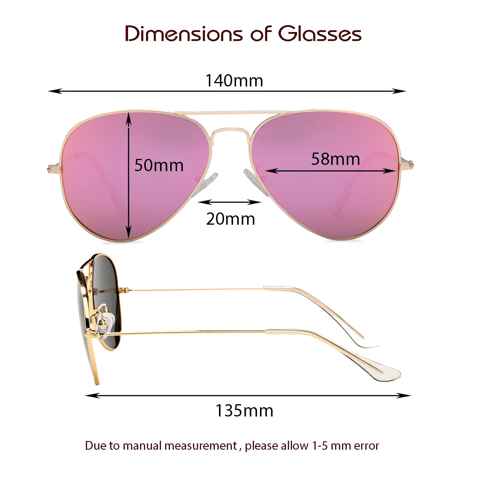 Polarized Aviator Sunglasses for Men & Women - 100% UV Protection Classic Pilot Shades with Spring Hinge - Perfect for Driving, Travel & Outdoor Activities