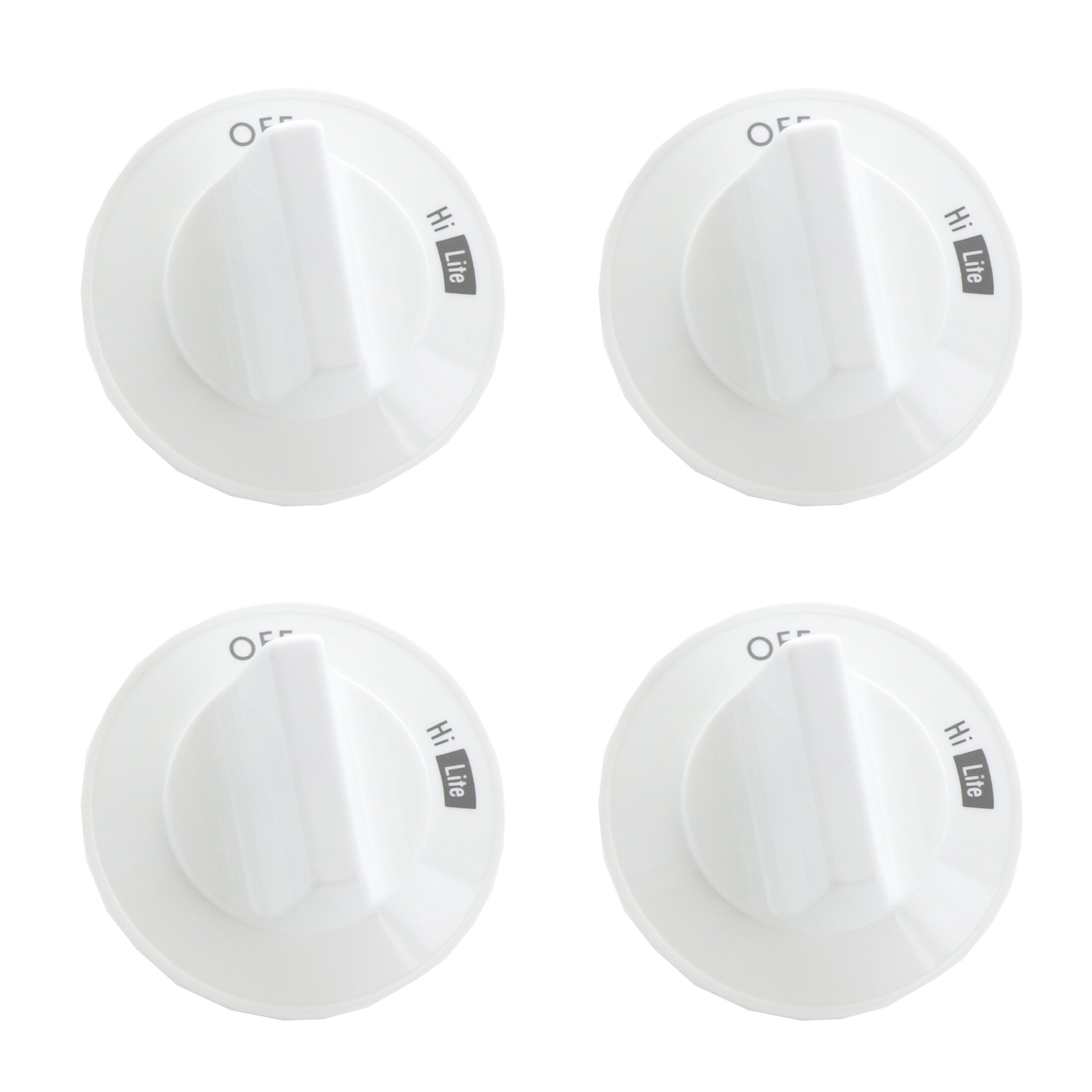 Whirlpool Burner Knobs - 4 Pack White for Stove Replacement - Perfect for Kitchen Upgrades