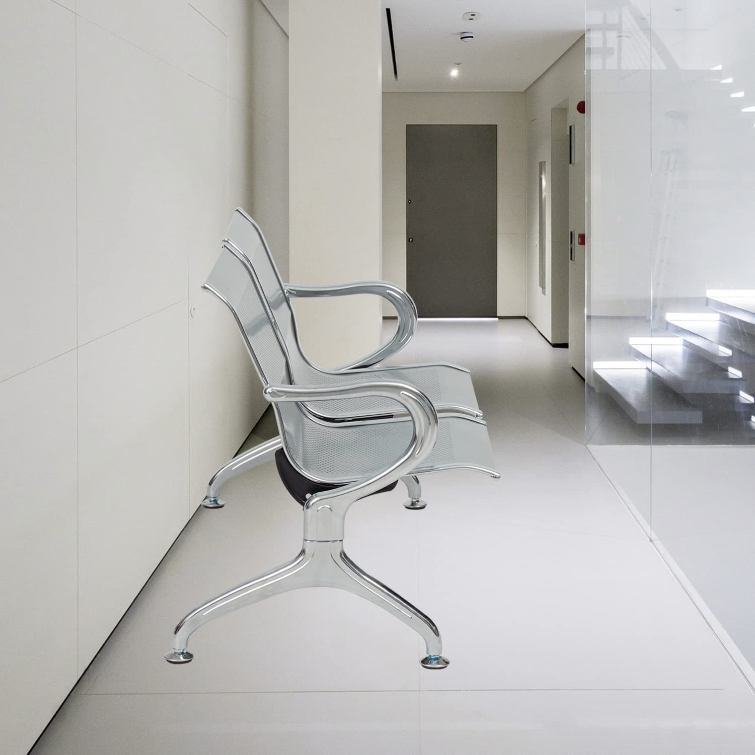 Kinsuite 4-Seat Airport Reception Chairs - Comfortable Waiting Room Bench for Office, Business, Bank & Hospital - Perfect for Lobbies, Waiting Areas and Public Spaces