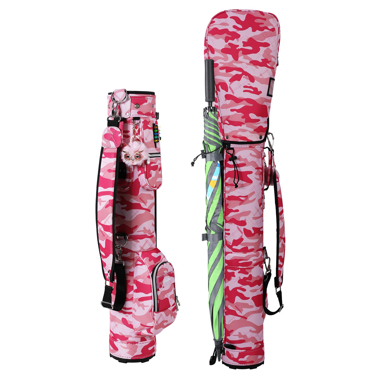 Sunday Golf Stand Bag with Travel Shoulder Strap - Lightweight Carry Golf Bag for Men & Women - Perfect for Weekend Golfers, Driving Range Practice & Travel