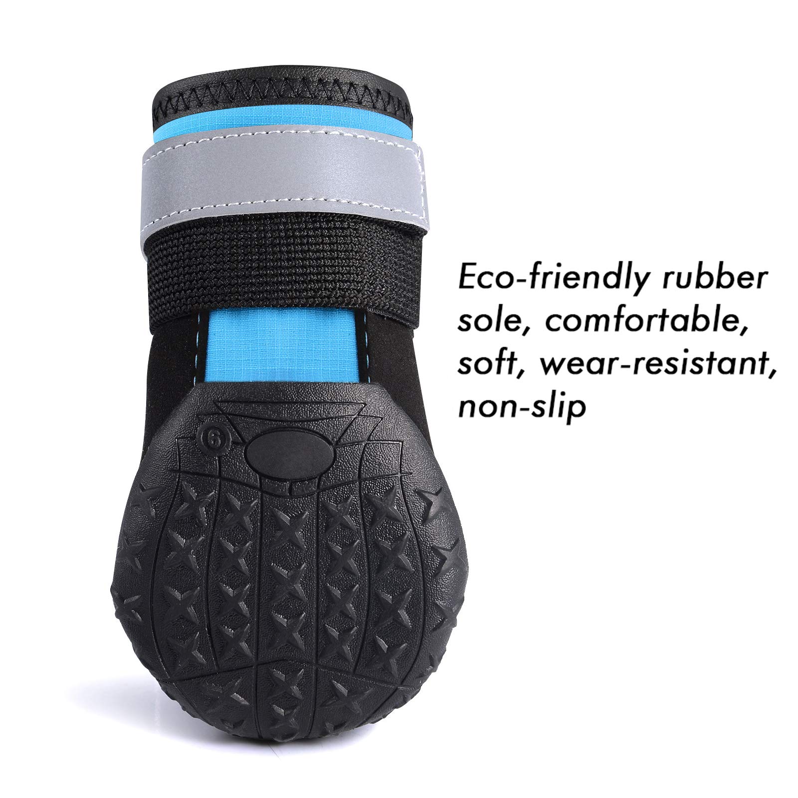 **Waterproof Dog Boots for Medium & Large Dogs - Non-Slip Protective Paw Shoes with Adjustable Reflective Straps (Set of 4) - Ideal for Hiking, Snow, Hot Pavement & Outdoor Adventures**