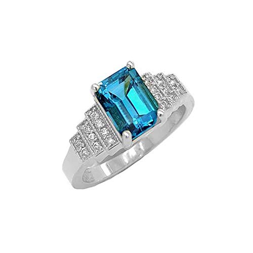 925 Sterling Silver London Blue Topaz & Diamond Wedding Ring for Women | December Birthstone Jewelry | Handmade in USA | Perfect for Anniversaries, Engagements & Special Occasions