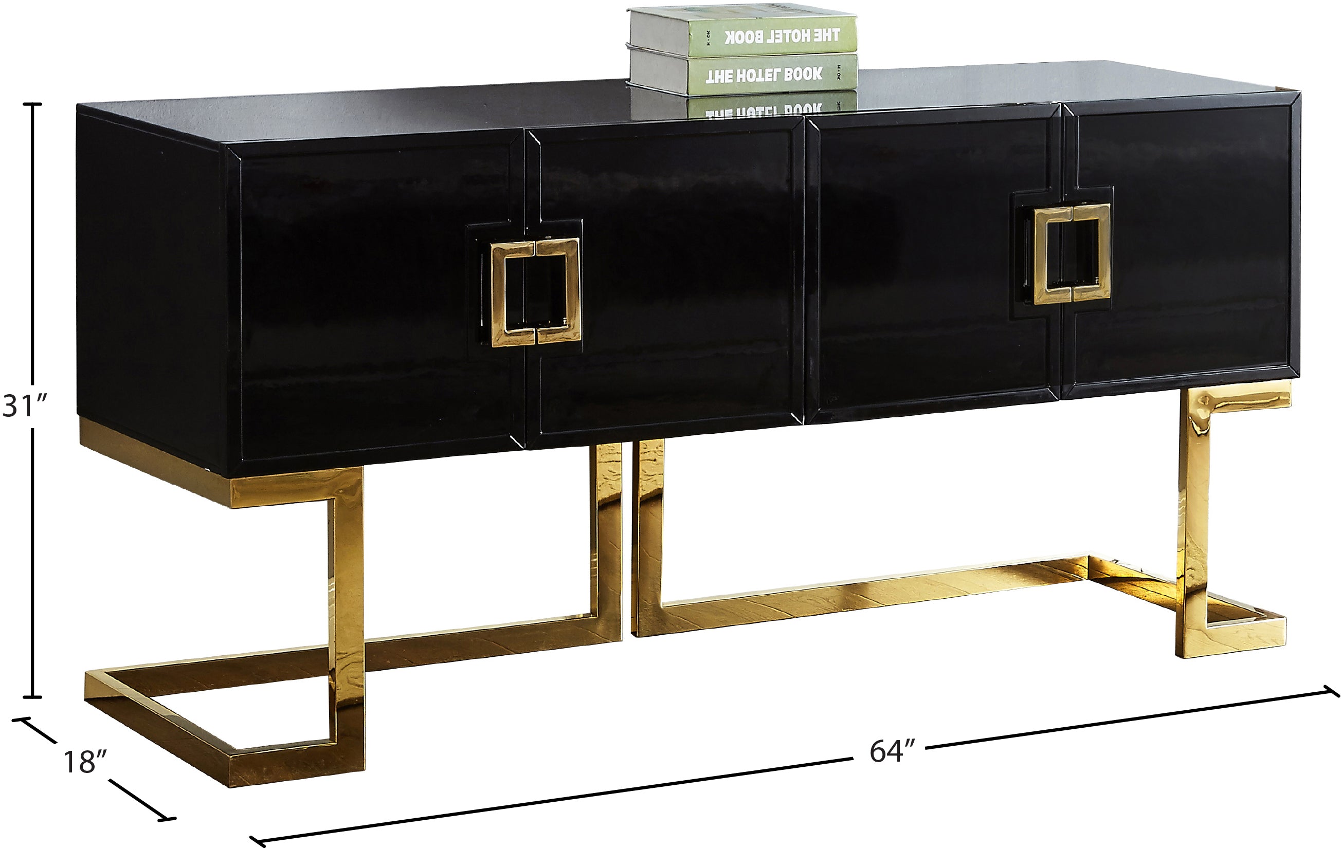 Stylish Beth Sideboard Buffet Cabinet - Modern Dining Room Storage Furniture for Home & Office Use