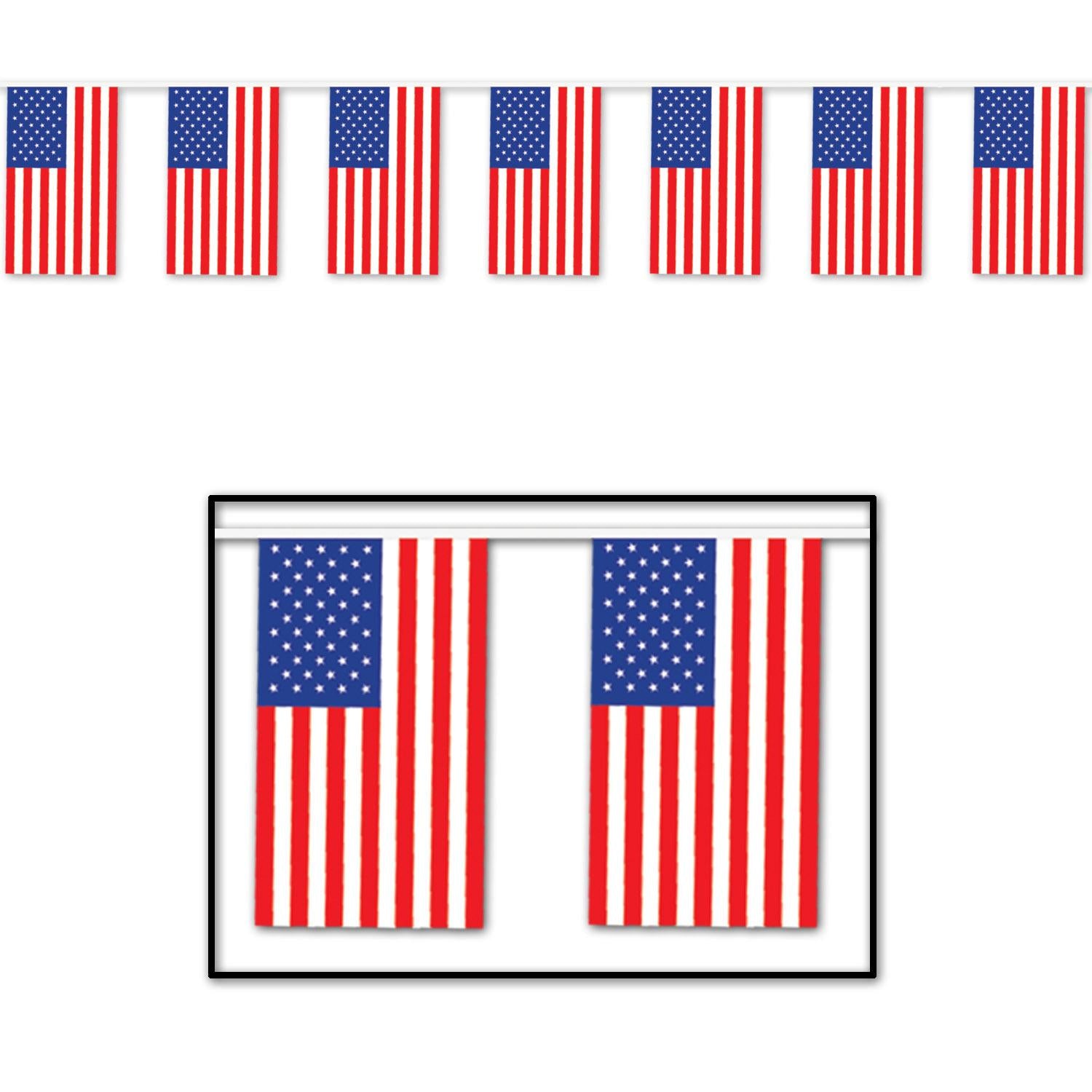 12 Pack American Flag Pennant Banner - Patriotic Party Decorations for 4th of July, Memorial Day, Labor Day & Outdoor Events