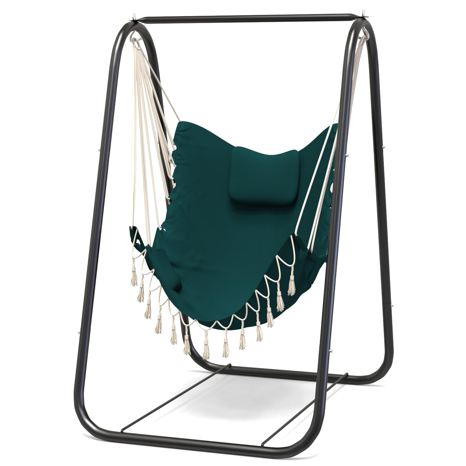 G TALECO GEAR Hammock Chair with Stand - Heavy Duty & Rustproof Hanging Swing Chair for Indoor, Outdoor, Patio, Yard, Garden, Porch - Perfect for Relaxing, Reading & Lounging (Green)