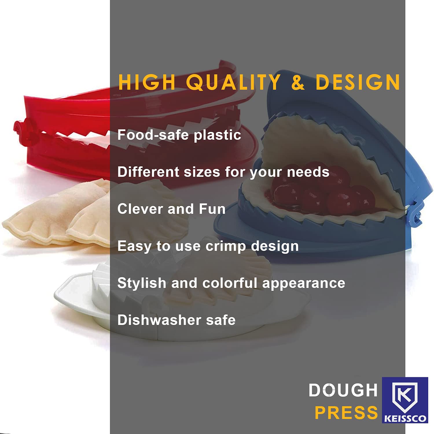 3-Piece Dough Press Set - Empanada Press, Dumpling Maker & Dough Cutter for Homemade Dumplings, Calzones, Ravioli, Empanadas | Perfect for Baking, Cooking & Family Meal Prep