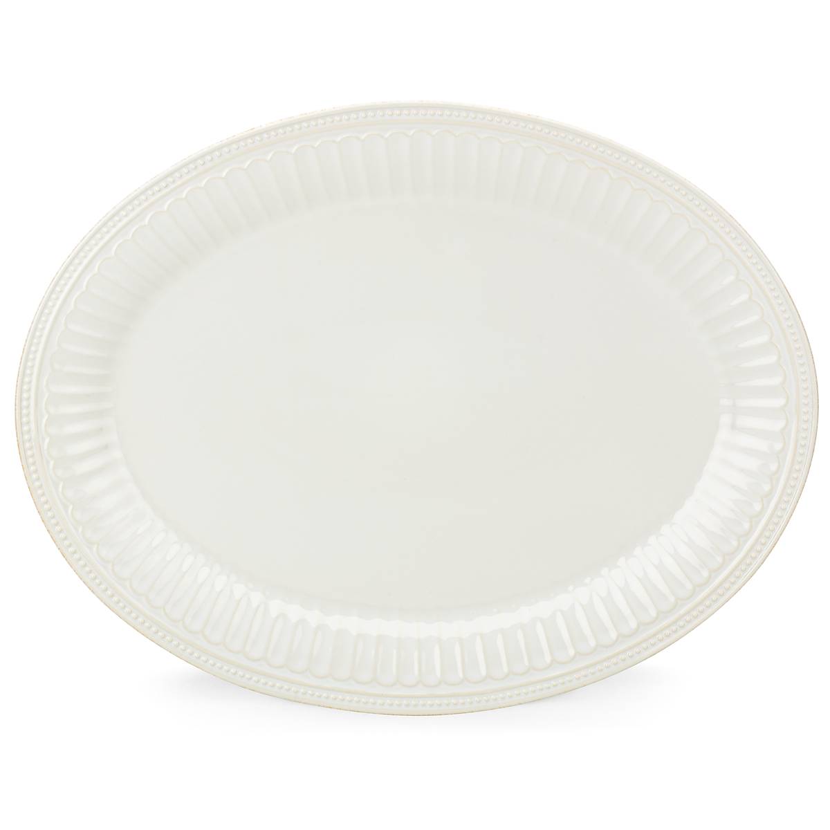 French Perle Groove White Porcelain Platter - Elegant Serving Dish for Dinner Parties, Weddings & Home Decor | Perfect for Cheese, Charcuterie & Appetizers