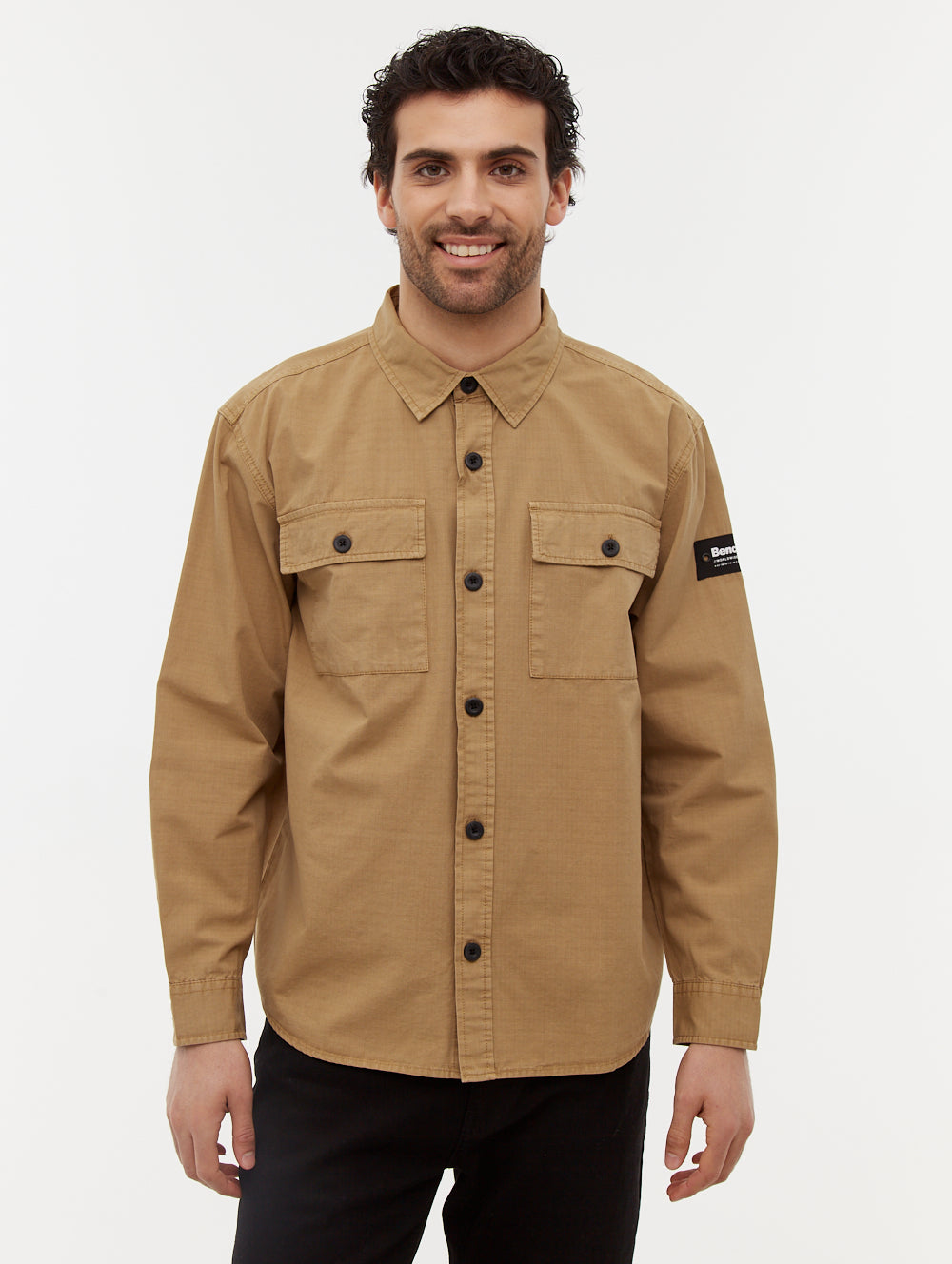 Posima Men's Chest Pocket Long Sleeve Shirt - Comfortable Casual Button Down for Work & Outdoor Activities