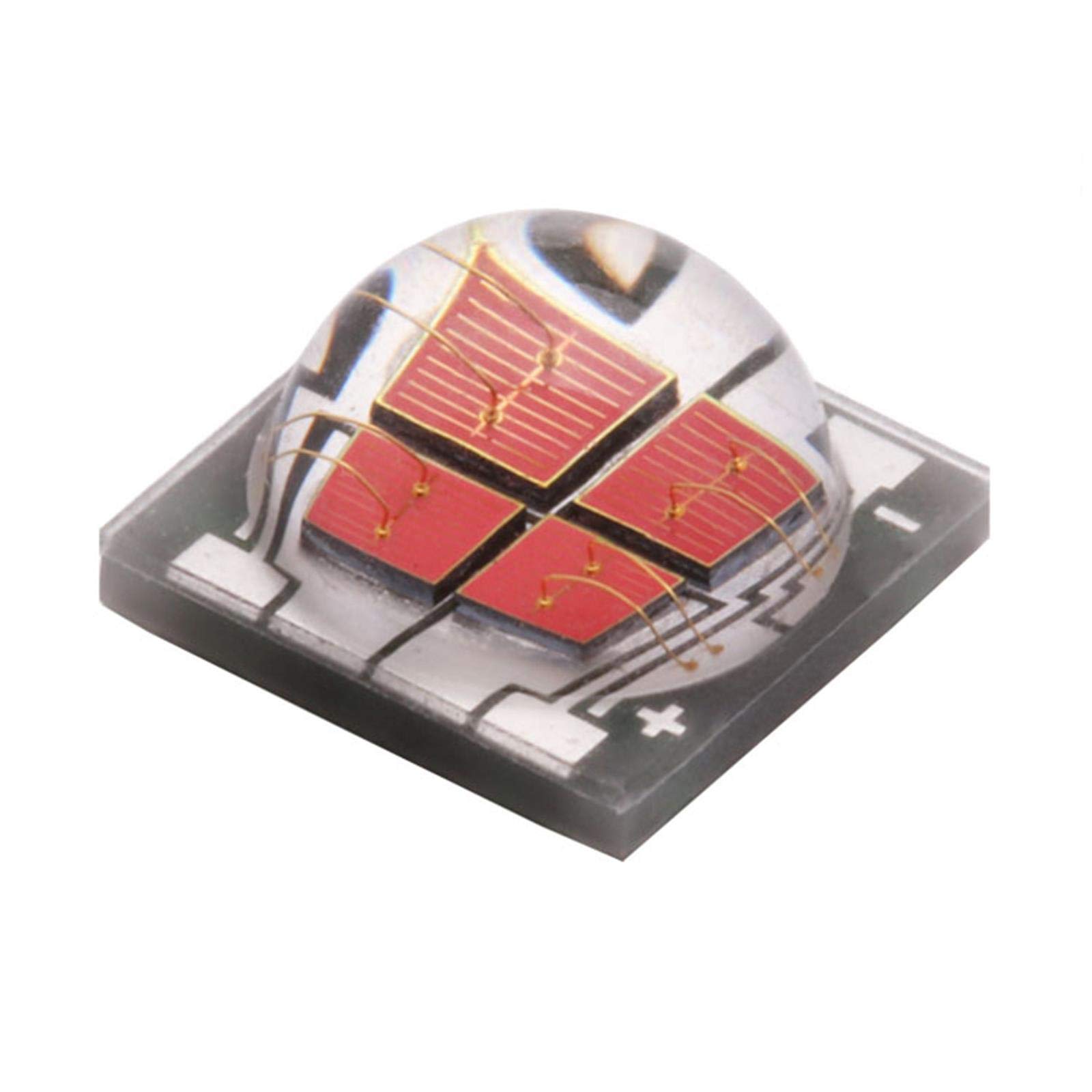 5050 SMD LED Chips 4-in-1 High Brightness 620-625nm Red Light for Car Headlights & Landscape Lighting - Ceramic Substrate Durable LED Bulbs for Automotive & Outdoor Decoration