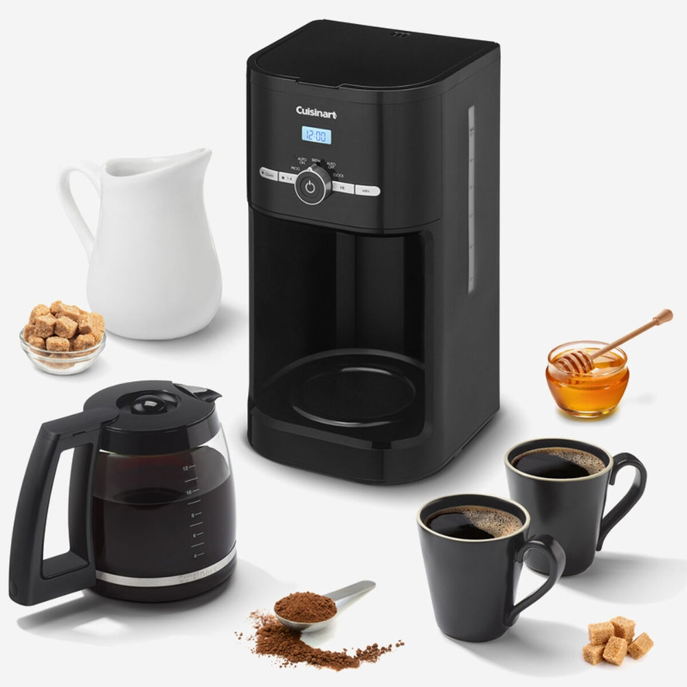 Cuisinart 12-Cup Programmable Coffee Maker with Auto Shutoff - Stainless Steel Black - Perfect for Home, Office & Kitchen Use