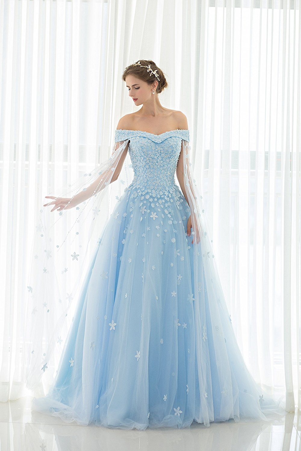 Elegant Cinderella Quinceanera Dress for Women - Puffy Prom Gowns & Wedding Dresses | Perfect for Quinceañeras, Prom Nights, and Fairy-Tale Weddings