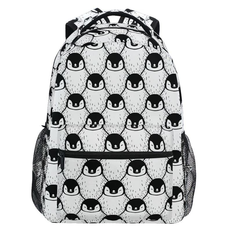 Cute Penguin Print Laptop Backpack for College Students - Lightweight School Backpack with USB Charging Port, Water Resistant Bookbag for Teens & Adults - Perfect for Travel, Work & Daily Commute