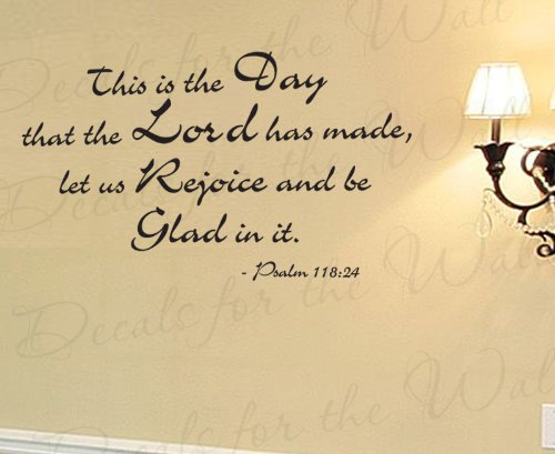 Inspirational Bible Verse Wall Decal - Psalm 118:24 'This is the Day That the Lord Has Made' - Religious Vinyl Quote Sticker for Home, Office & Church Decor - Motivational Christian Art for Living Room, Nursery & Prayer Space