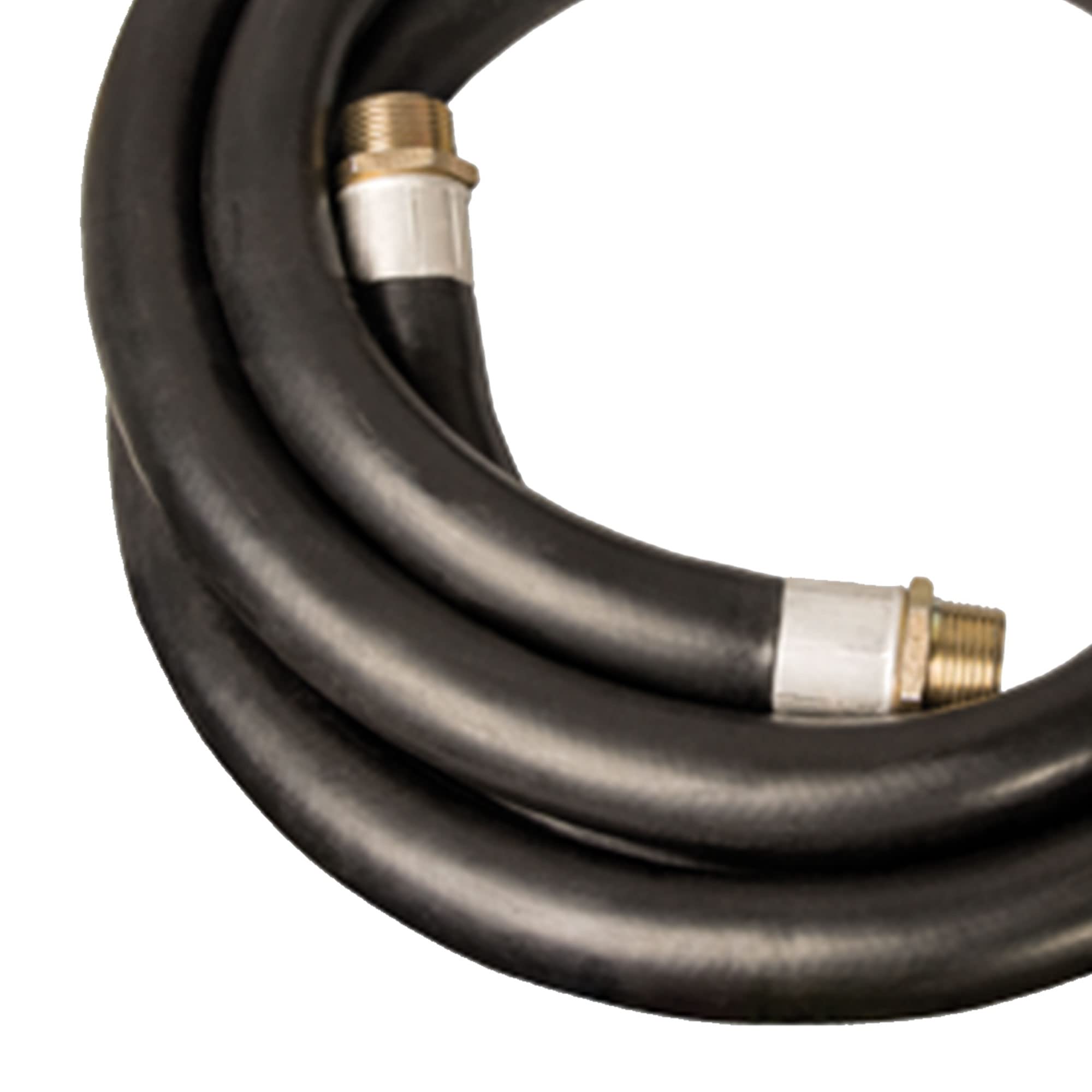 3/4 Inch Diameter 20ft Farm Fuel Transfer Hose - Gasoline, Oil & Diesel Compatible - 60 PSI Pressure Rated - Male Fitting Ends - Heavy Duty Black Tractor Hose (3-Pack) - Ideal for Agricultural Equipment, Fuel Storage & Farm Vehicle Refueling