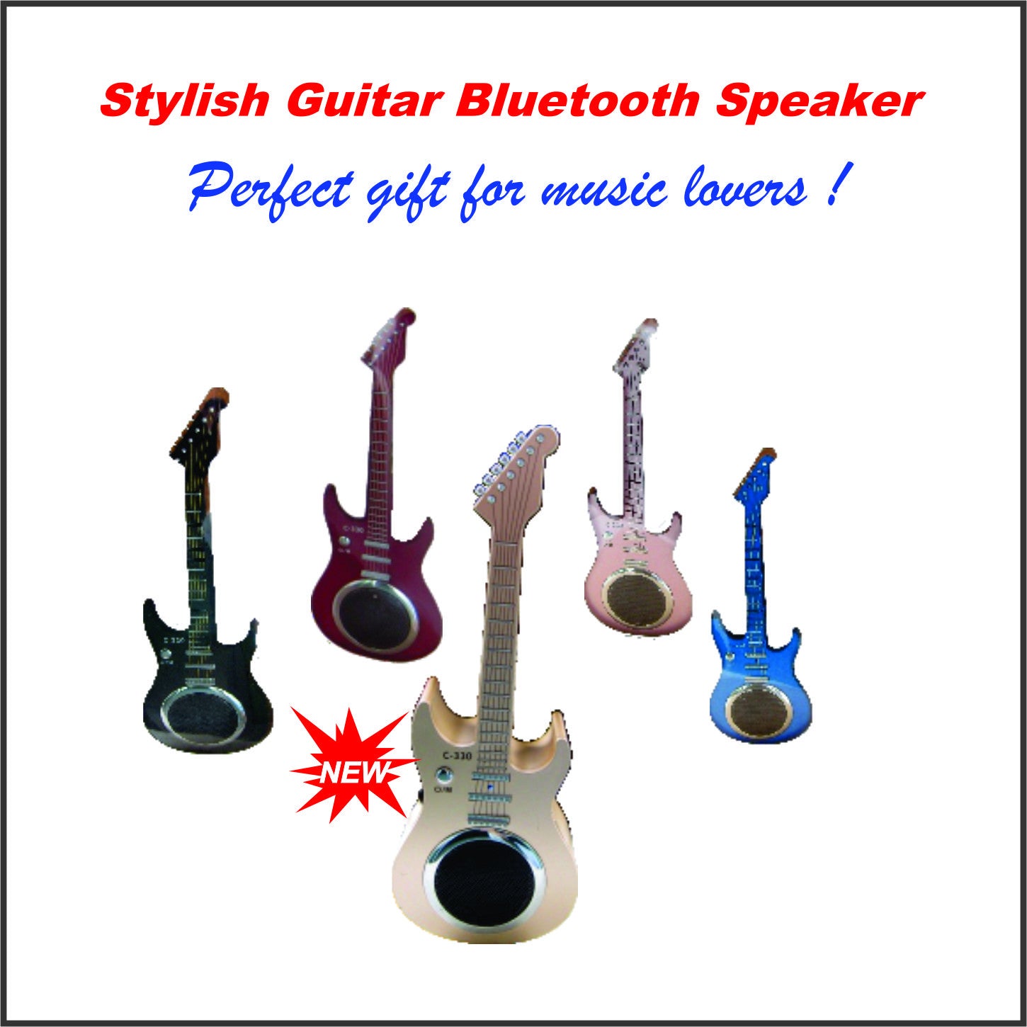 Portable Bluetooth Speaker with Guitar Design - Wireless Music Player for Home, Outdoor, Travel & Parties - High-Quality Sound & Stylish Decor